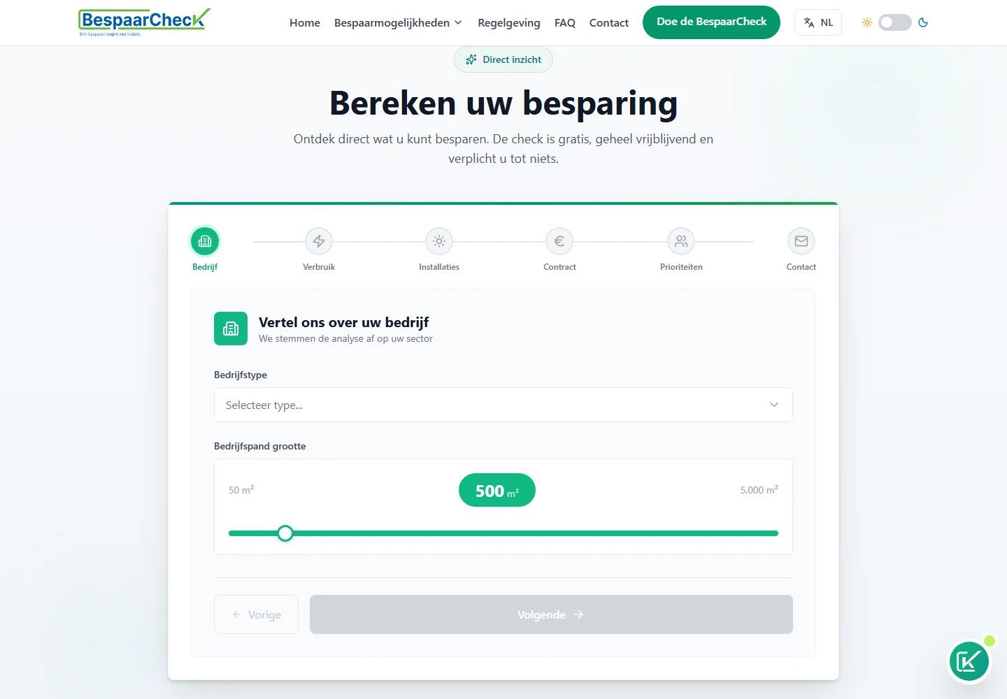 Interface die de berekening begrijpelijk maakt