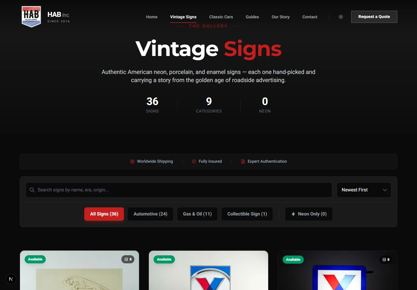 HAB Vintage signs